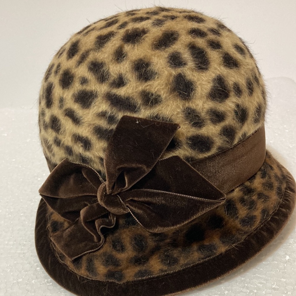 JEANNE MARIE LEOPARD PRINT WOOL HAT - Picture 7 of 8